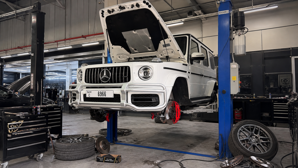 Engine inspection at best car service in alqouz dubai for European cars
